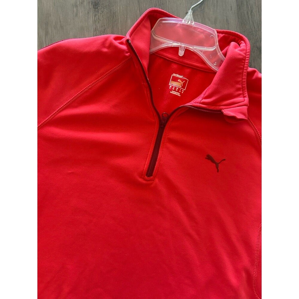 Puma Track Jacket Women's Lifestyle Magenta Sport 1/4 Zipper Thumb Hole Size M